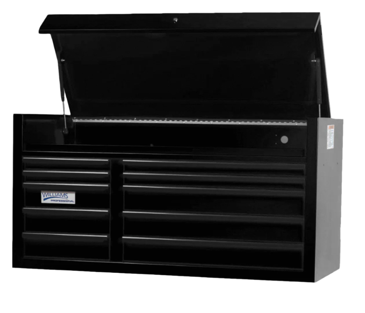 Williams #W55TC10 - 10B - 10BL - 10Y 55" Wide x 24" Deep 10-Drawer Tool Chest, Professional Series