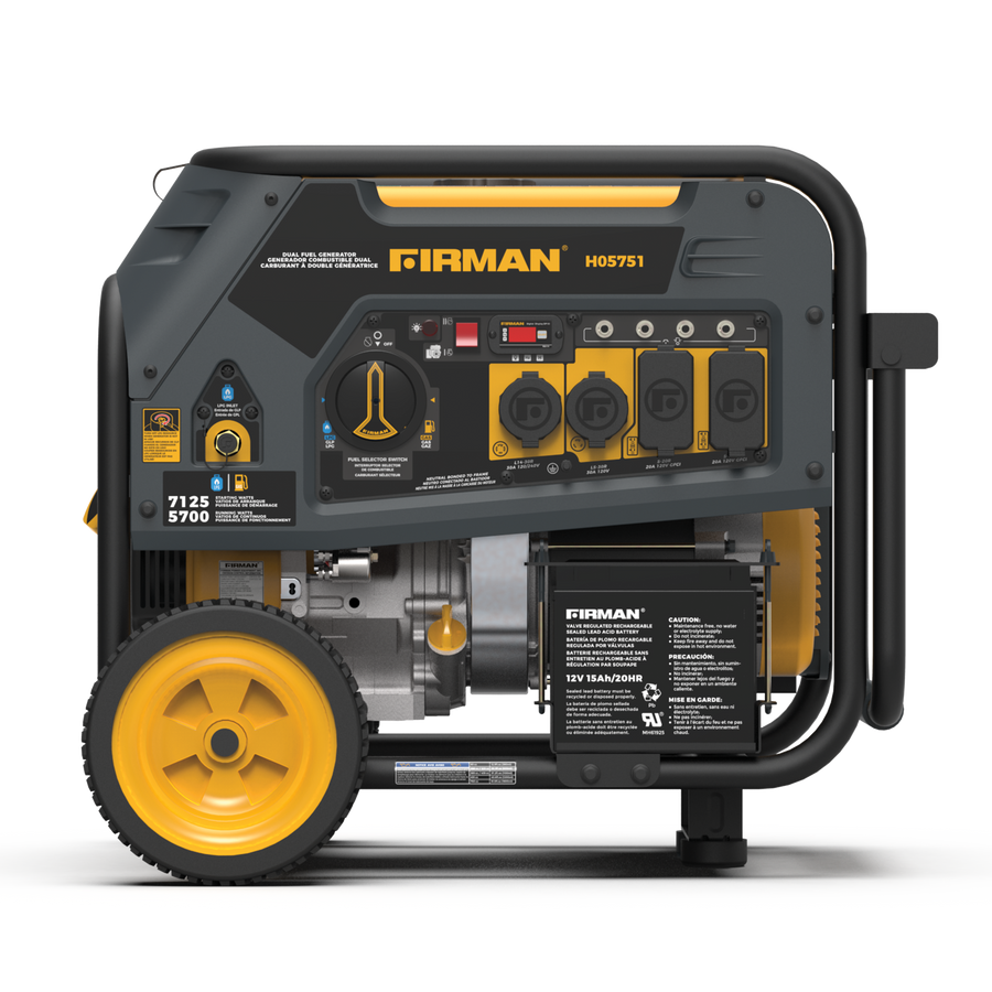 FIRMAN® Dual Fuel Portable Generator 5700W Electric Start 120/240V #H05751