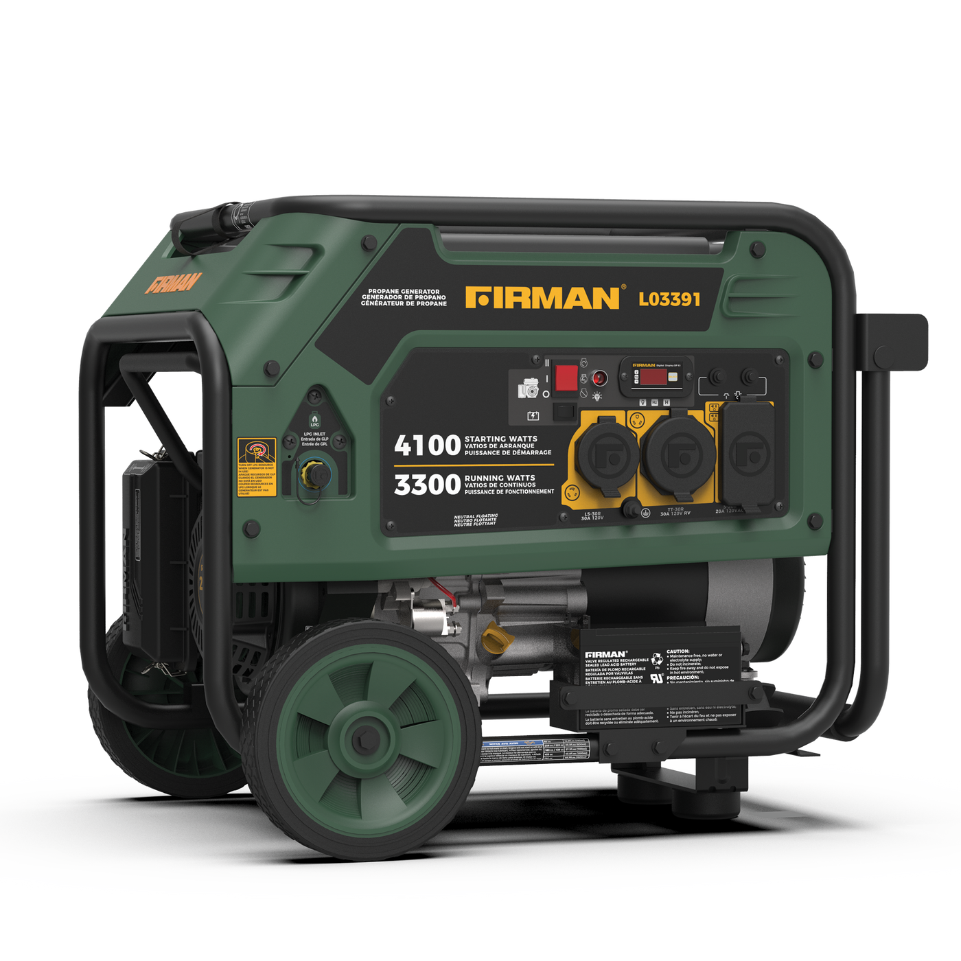 FIRMAN® LPG Portable Generator 4100W Electric Start #L03391