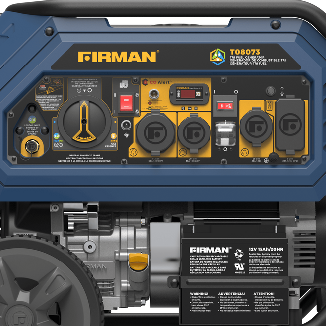 FIRMAN® Tri Fuel Portable Generator 10000/8000W Electric Start With CO Alert #T08073