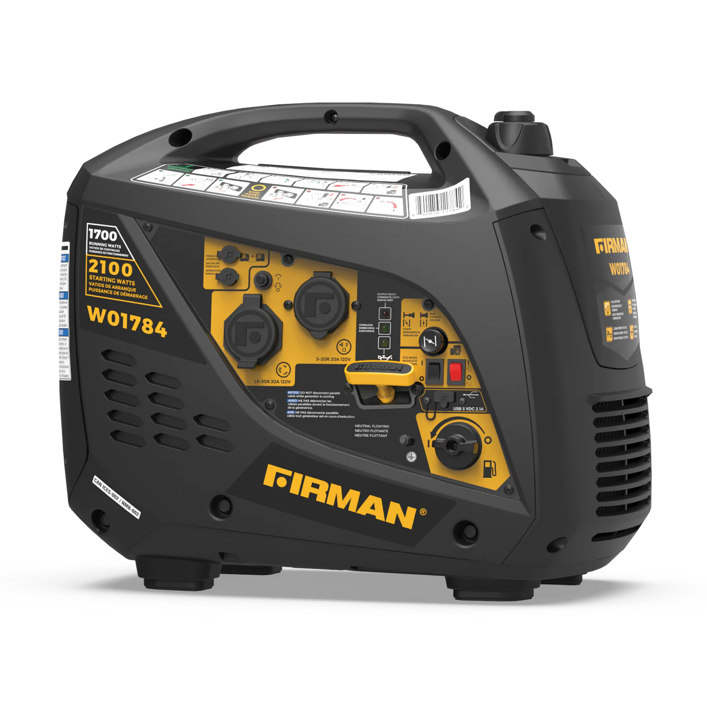 FIRMAN® Inverter Portable Generator 2100W Recoil Start #W01784