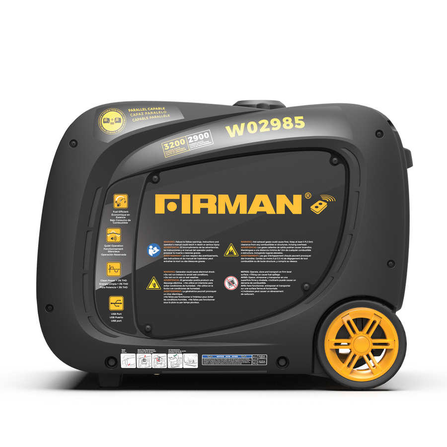 FIRMAN® Inverter Portable Generator 3200W Remote Start #W02985