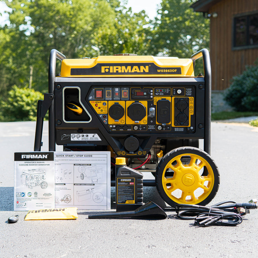 FIRMAN® Inverter Open Frame Portable Generator 4500W Remote Start with CO Alert #W03663OF
