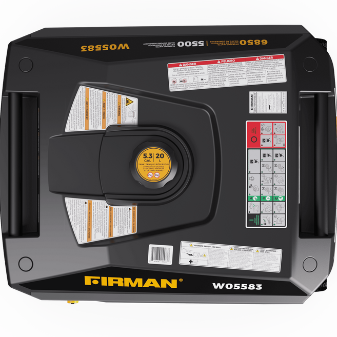 FIRMAN® Gas Inverter Portable Generator 6850/5500 Watt Remote Start 120/240V CO Alert #W05583