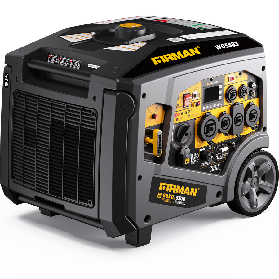 FIRMAN® Gas Inverter Portable Generator 6850/5500 Watt Remote Start 120/240V CO Alert #W05583