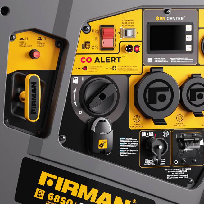 FIRMAN® Gas Inverter Portable Generator 6850/5500 Watt Remote Start 120/240V CO Alert #W05583