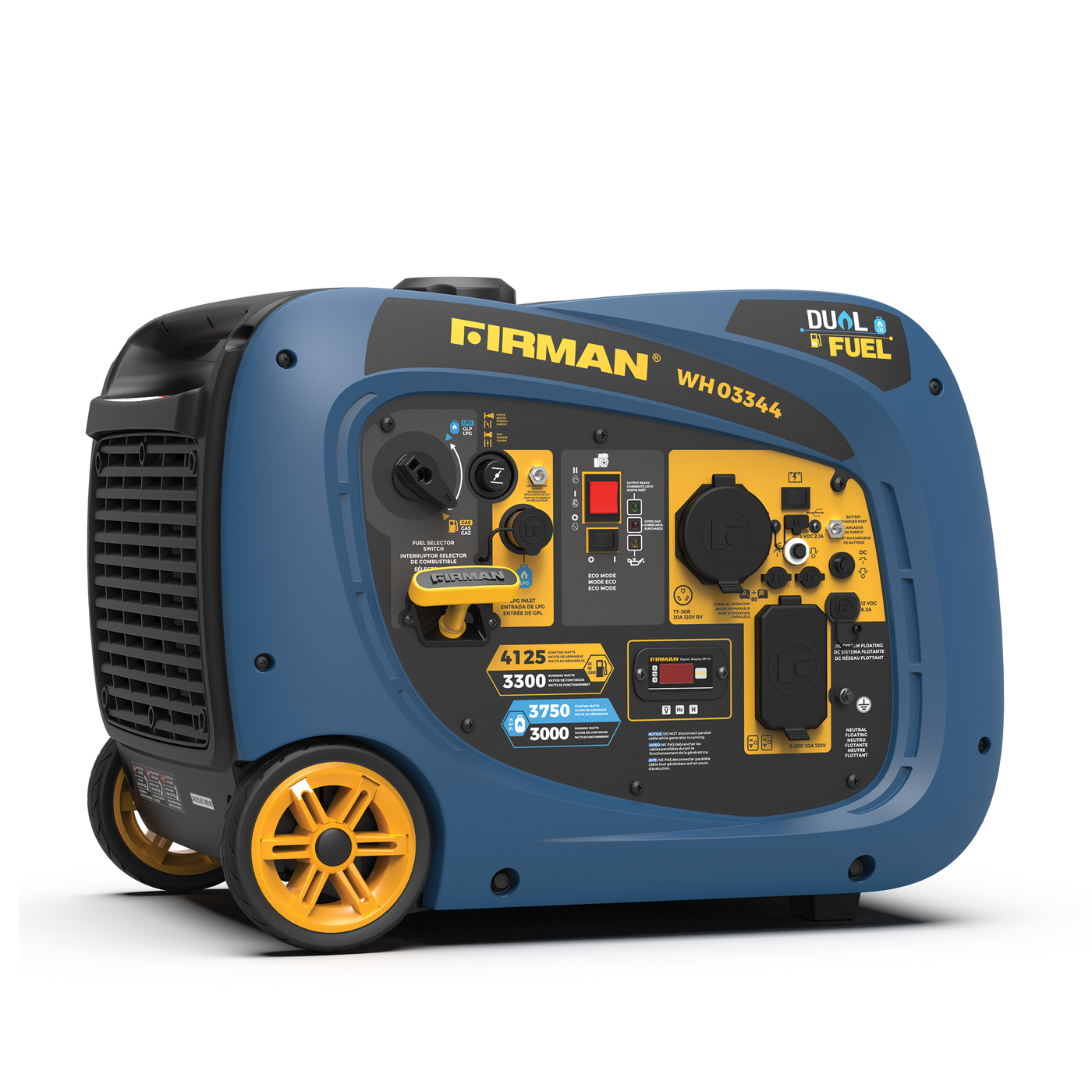 FIRMAN® Dual Fuel Inverter Portable Generator 4125W Electric Start #WH03344