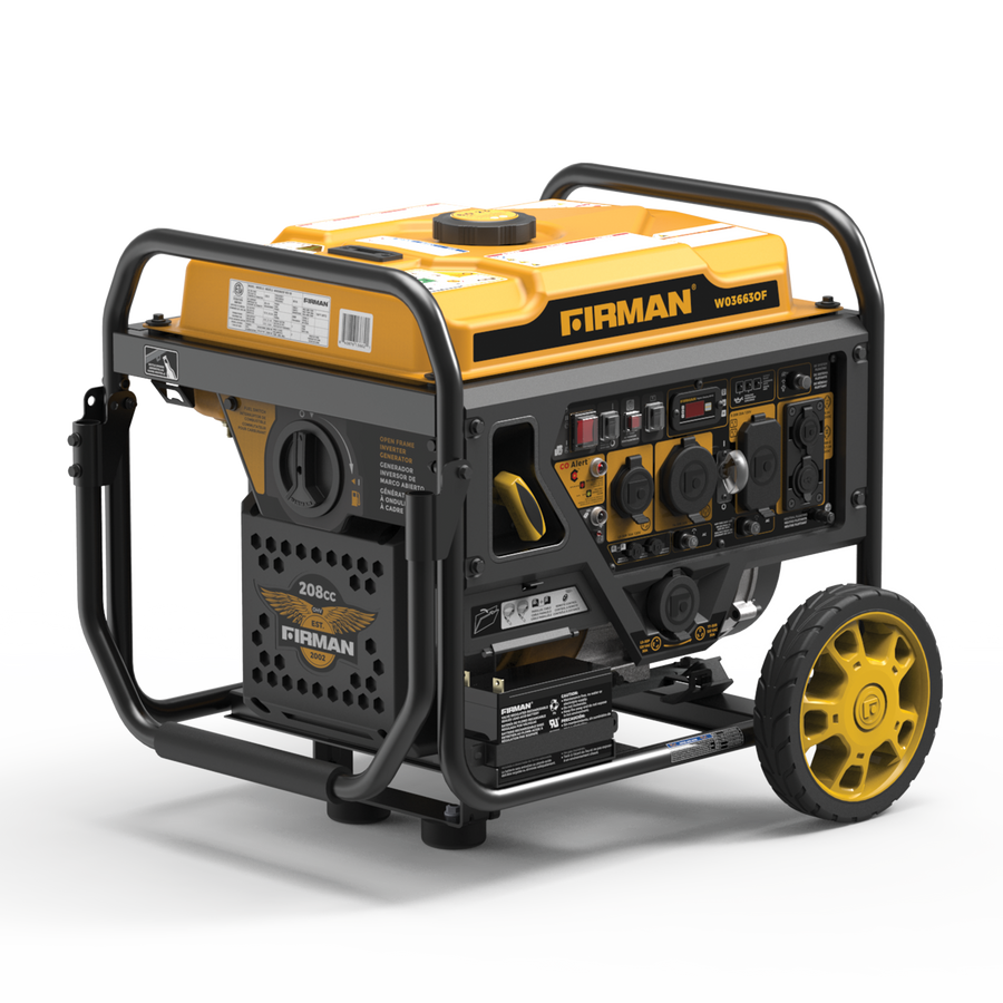 FIRMAN® Inverter Open Frame Portable Generator 4500W Remote Start with CO Alert #W03663OF