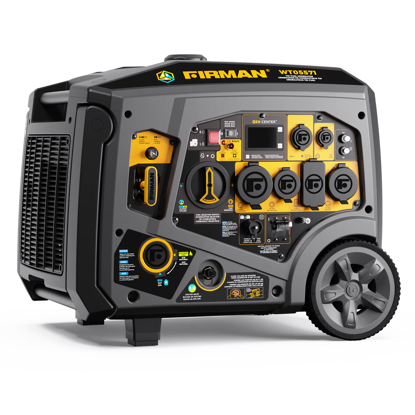FIRMAN® Tri Fuel Inverter Protable Generator 6850W Electric Start With CO Alert #WT05571