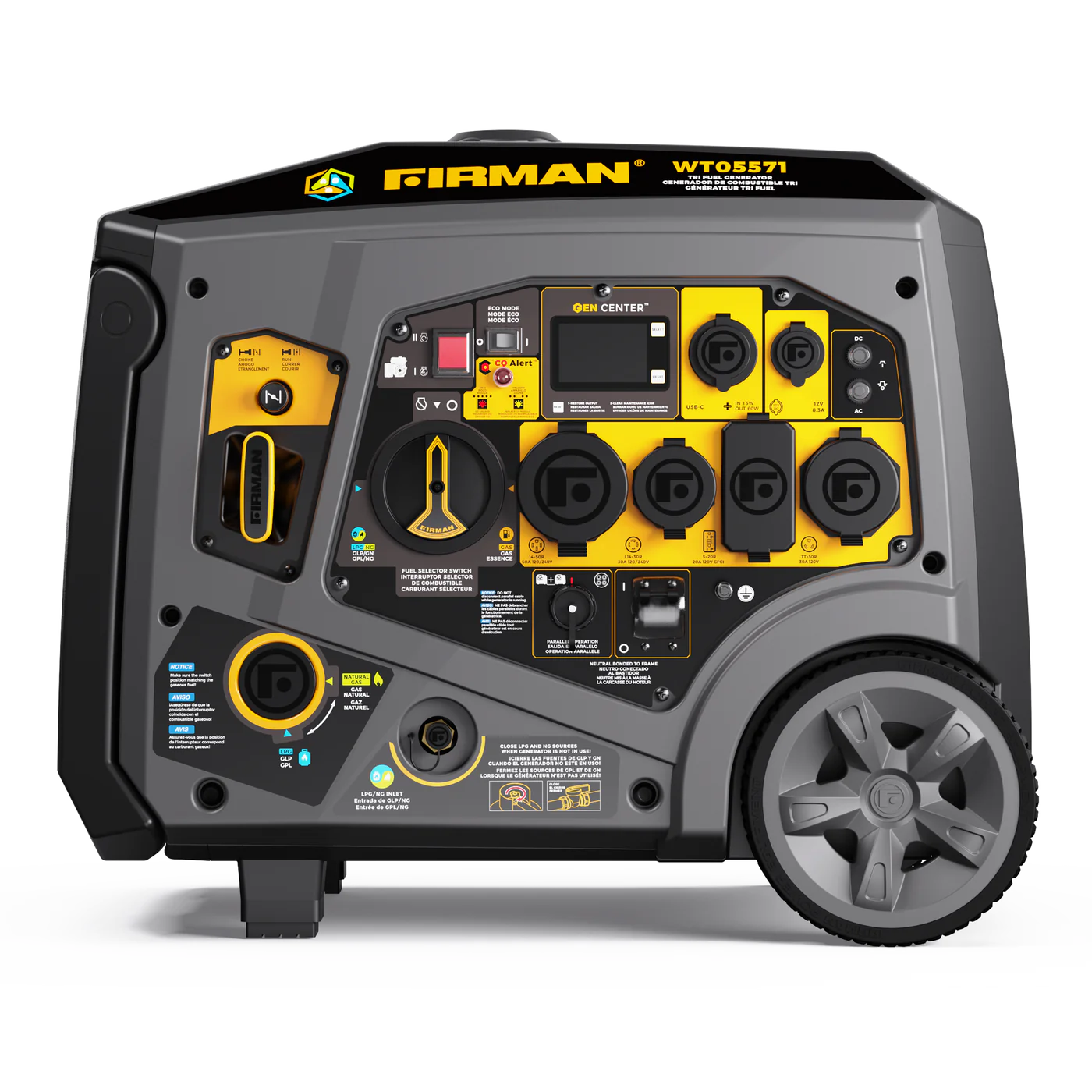 FIRMAN® Tri Fuel Inverter Protable Generator 6850W Electric Start With CO Alert #WT05571