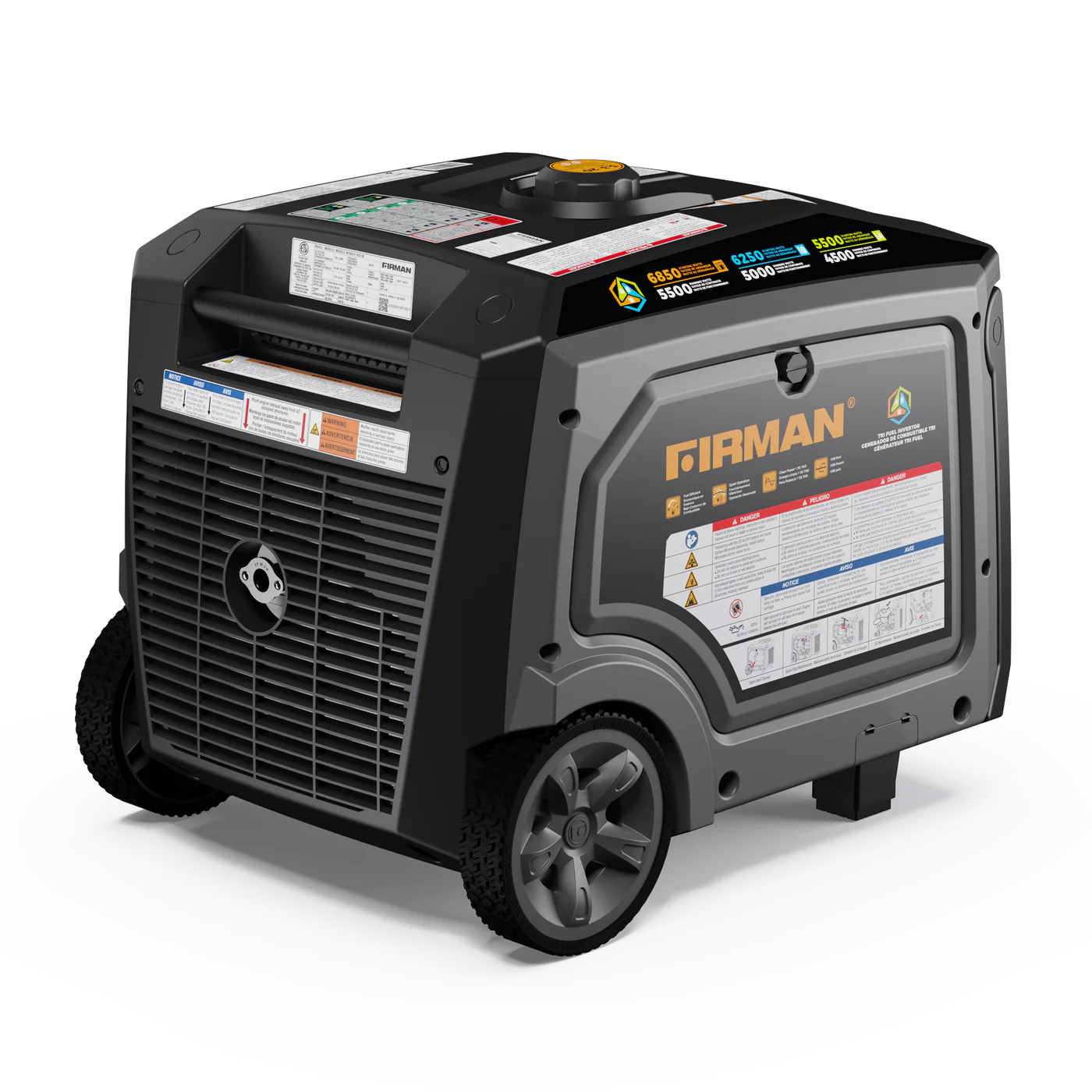 FIRMAN® Tri Fuel Inverter Protable Generator 6850W Electric Start With CO Alert #WT05571