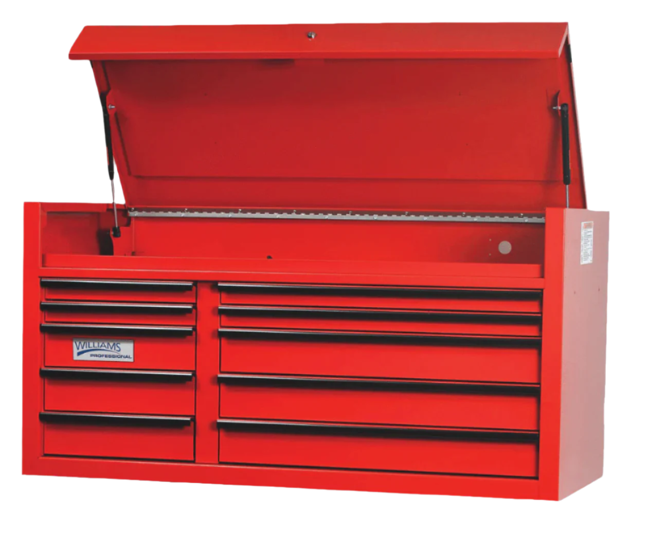 Williams #W55TC10 - 10B - 10BL - 10Y 55" Wide x 24" Deep 10-Drawer Tool Chest, Professional Series
