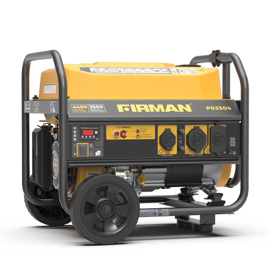 FIRMAN® Gas Portable Generator 4450W Recoil Start 120V with CO alert #P03504