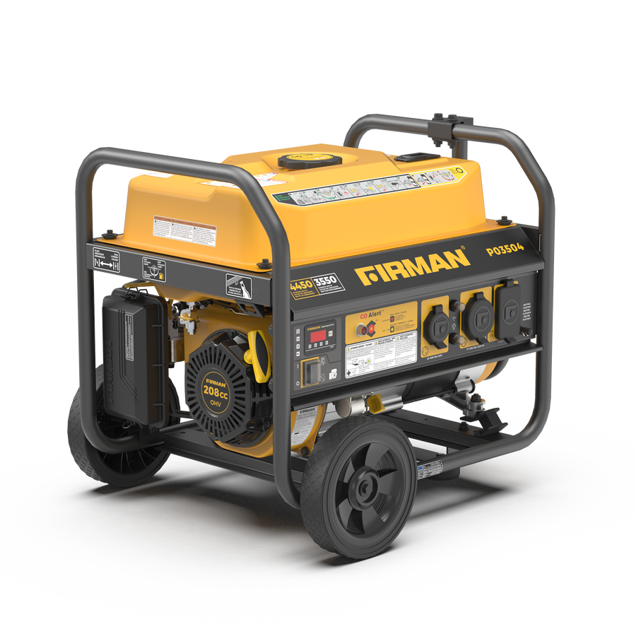 FIRMAN® Gas Portable Generator 4450W Recoil Start 120V with CO alert #P03504