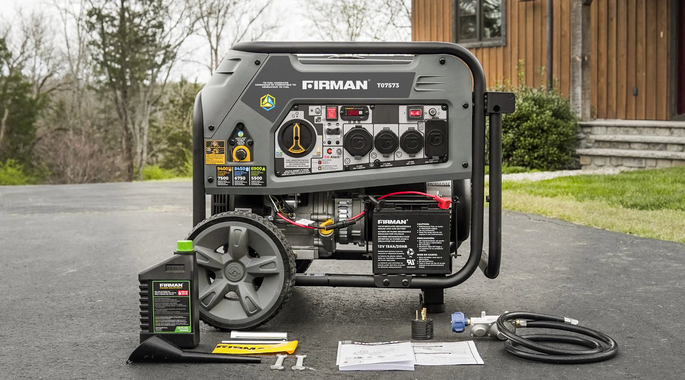 FIRMAN® Tri Fuel Portable Generator 9400W Electric Start 120/240V with CO Alert #T07573
