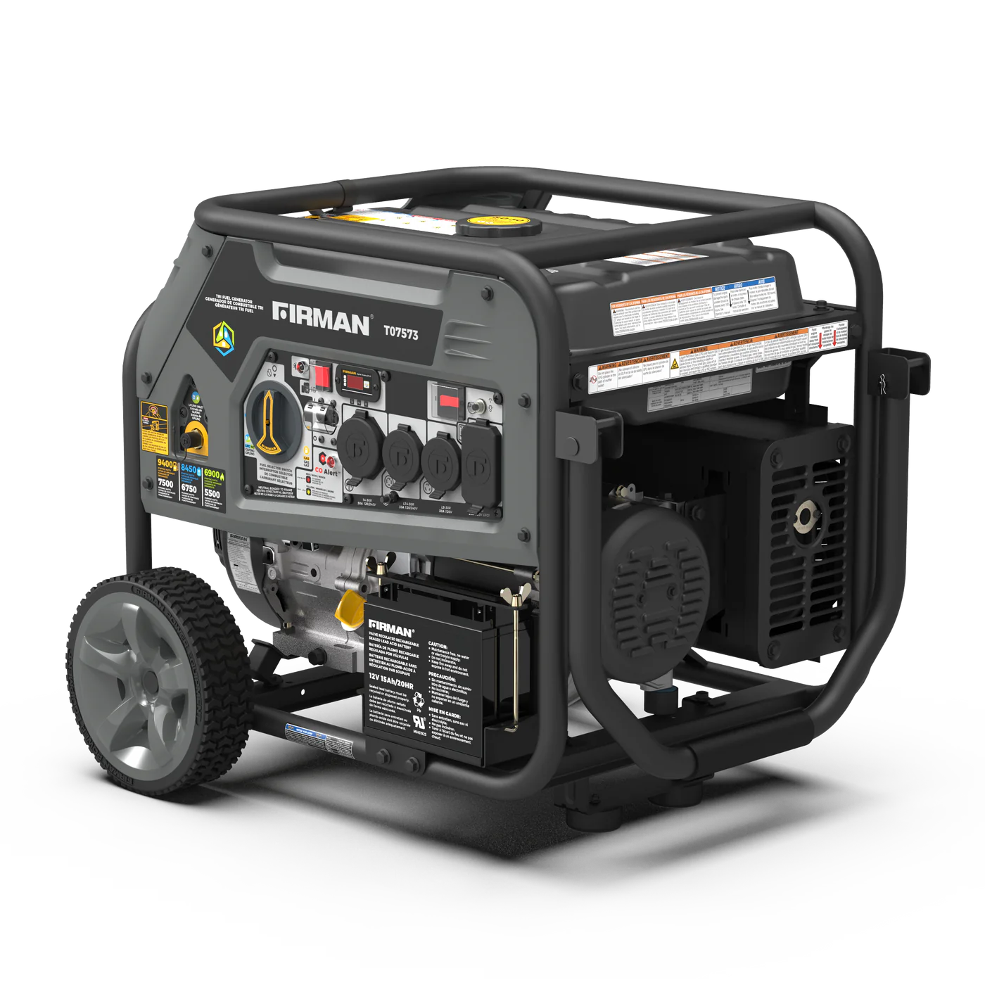 FIRMAN® Tri Fuel Portable Generator 9400W Electric Start 120/240V with CO Alert #T07573