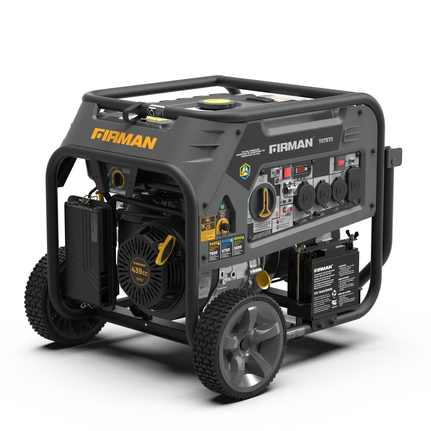 FIRMAN® Tri Fuel Portable Generator 9400W Electric Start 120/240V with CO Alert #T07573