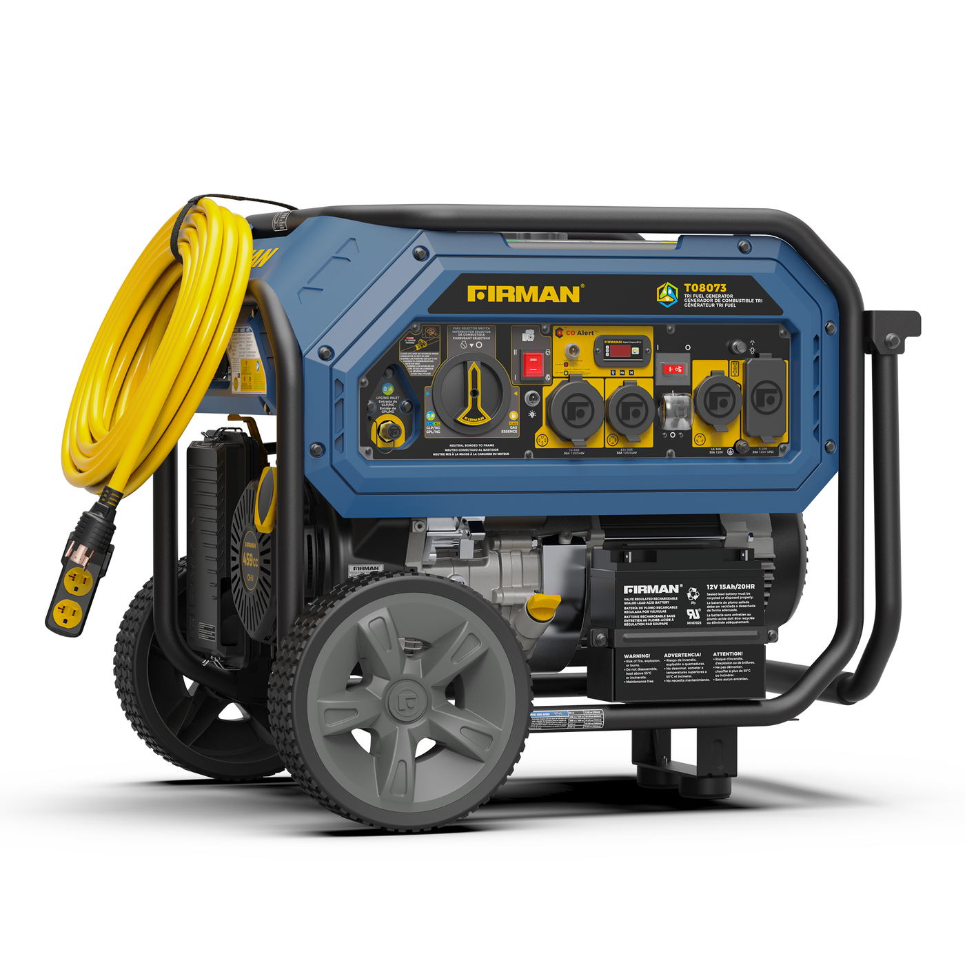 FIRMAN® Tri Fuel  Portable Generator 10000/8000W Electric Start With CO Alert #T08073