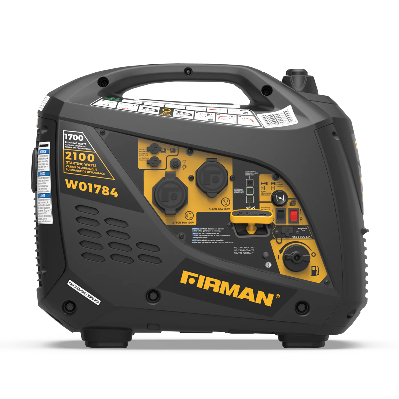 FIRMAN® Inverter Portable Generator 2100W Recoil Start #W01784