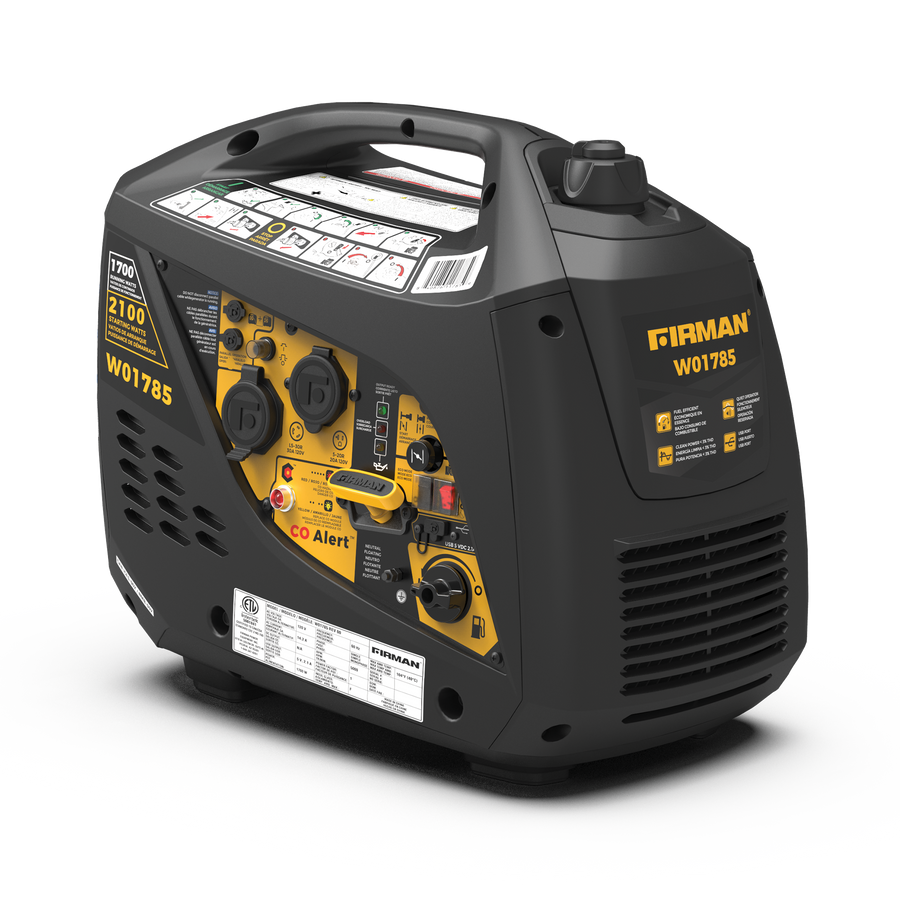 FIRMAN® Inverter Portable Generator 2100W Recoil Start with CO Alert #W01785