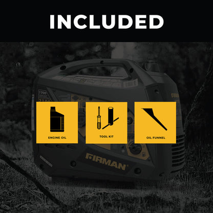 FIRMAN® Inverter Portable Generator 2100W Recoil Start with CO Alert #W01785