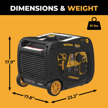 FIRMAN® Inverter Portable Generator 3650W With CO Alert #W03385