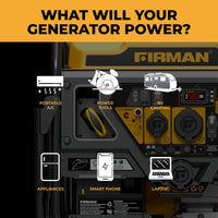 FIRMAN® Inverter Open Frame Portable Generator 4500W Recoil Start with CO Alert #W03661OF
