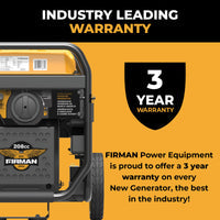 FIRMAN® Inverter Open Frame Portable Generator 4500W Recoil Start with CO Alert #W03661OF