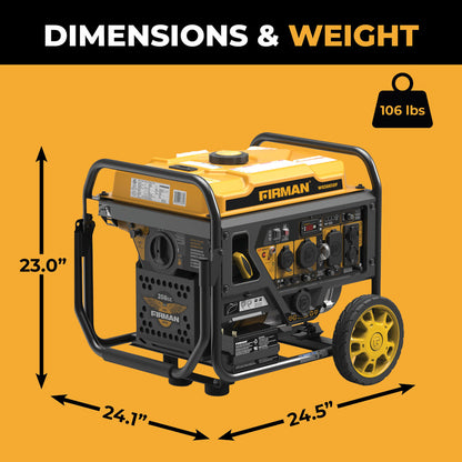 FIRMAN® Inverter Open Frame Portable Generator 4500W Recoil Start with CO Alert #W03661OF