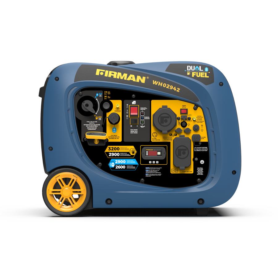 FIRMAN® Dual Fuel Inverter Portable Generator 3200W Electric Start #WH02942