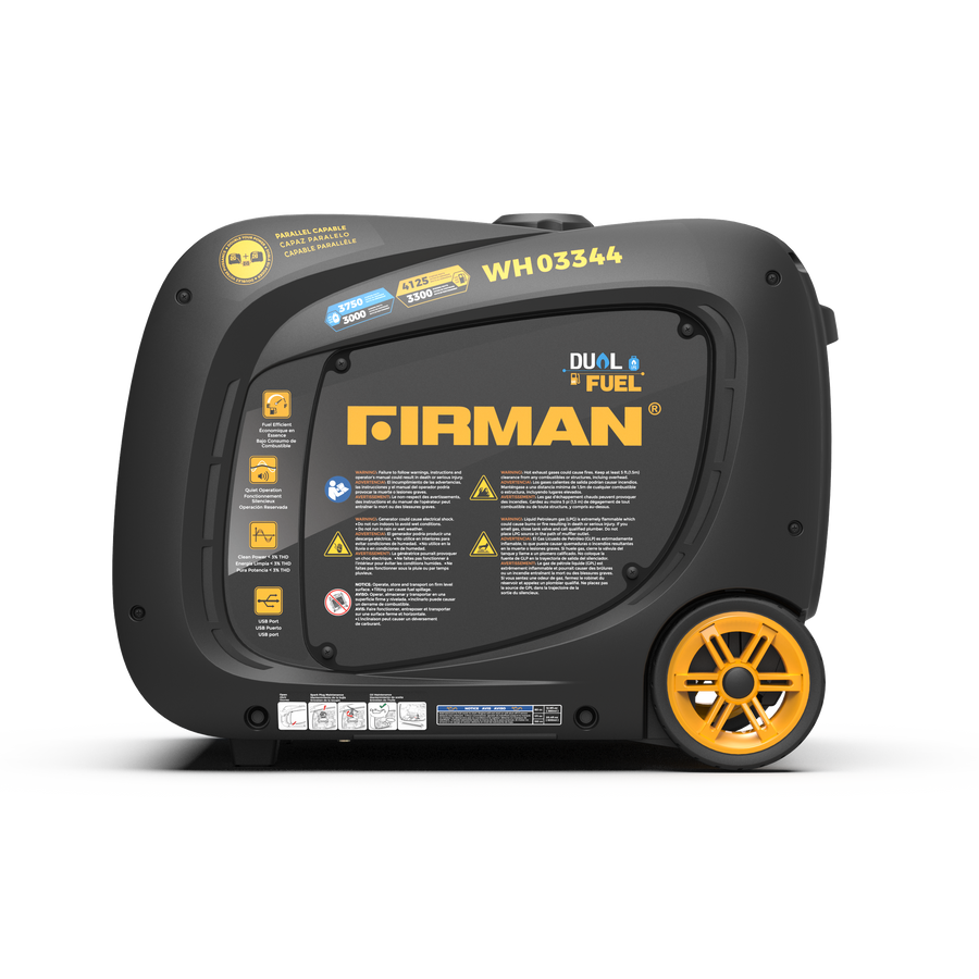 FIRMAN® Dual Fuel Inverter Portable Generator 4125W Electric Start #WH03344