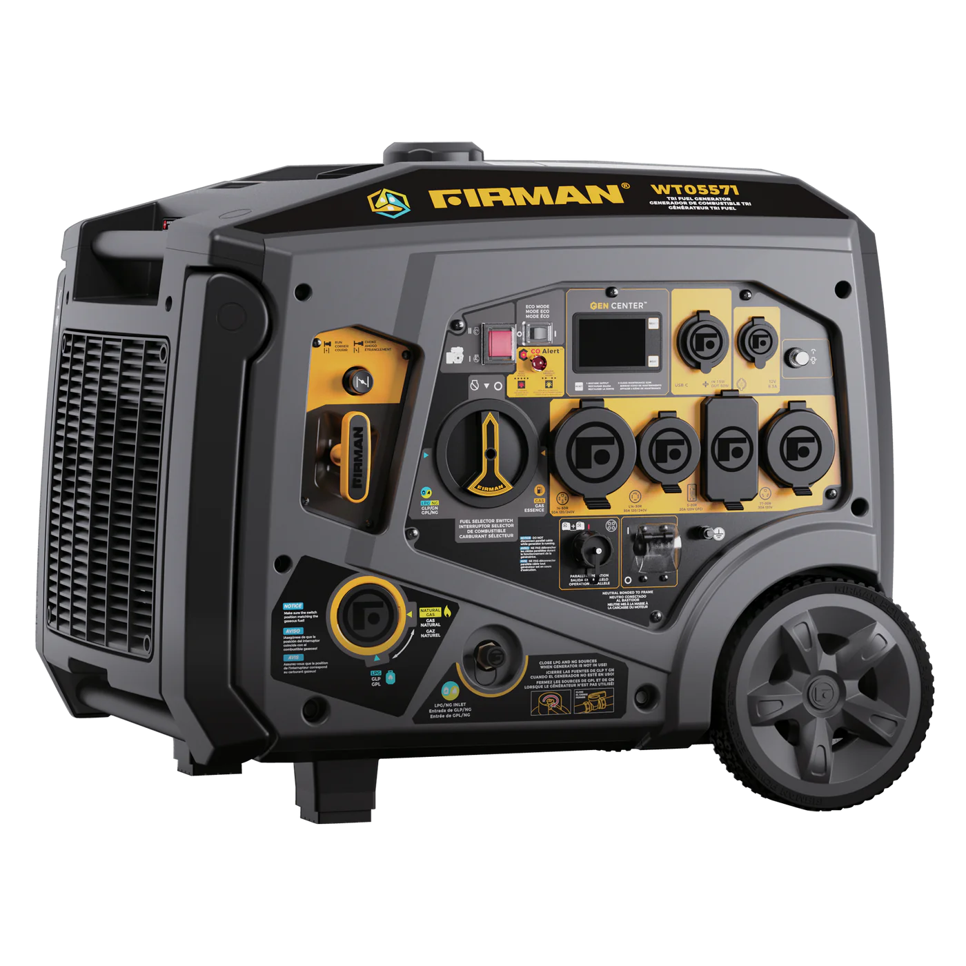 FIRMAN® Tri Fuel  Inverter Protable Generator 6850W Electric Start With CO Alert #WT05571
