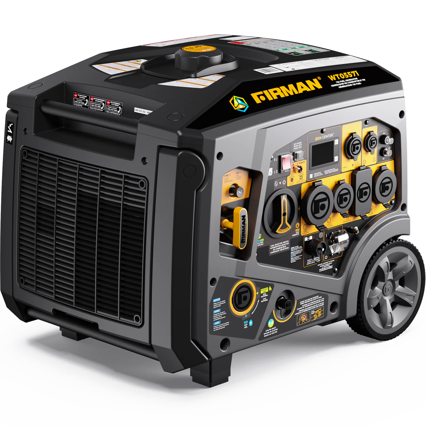 FIRMAN® Tri Fuel  Inverter Protable Generator 6850W Electric Start With CO Alert #WT05571